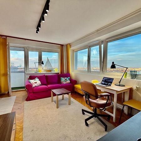Super Apartment Yellow 2X Metro Fast Wifi 1 Gbs Netflix Panorama Miasta Warschau Exterior foto