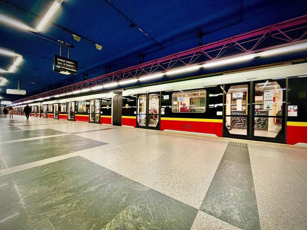 Super Apartment Yellow 2X Metro Fast Wifi 1 Gbs Netflix Panorama Miasta Warschau Exterior foto