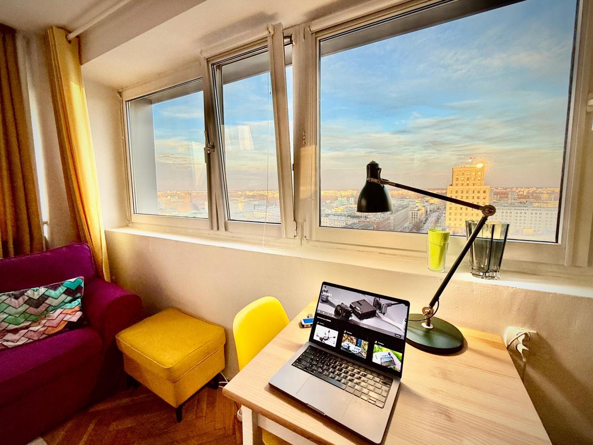 Super Apartment Yellow 2X Metro Fast Wifi 1 Gbs Netflix Panorama Miasta Warschau Exterior foto