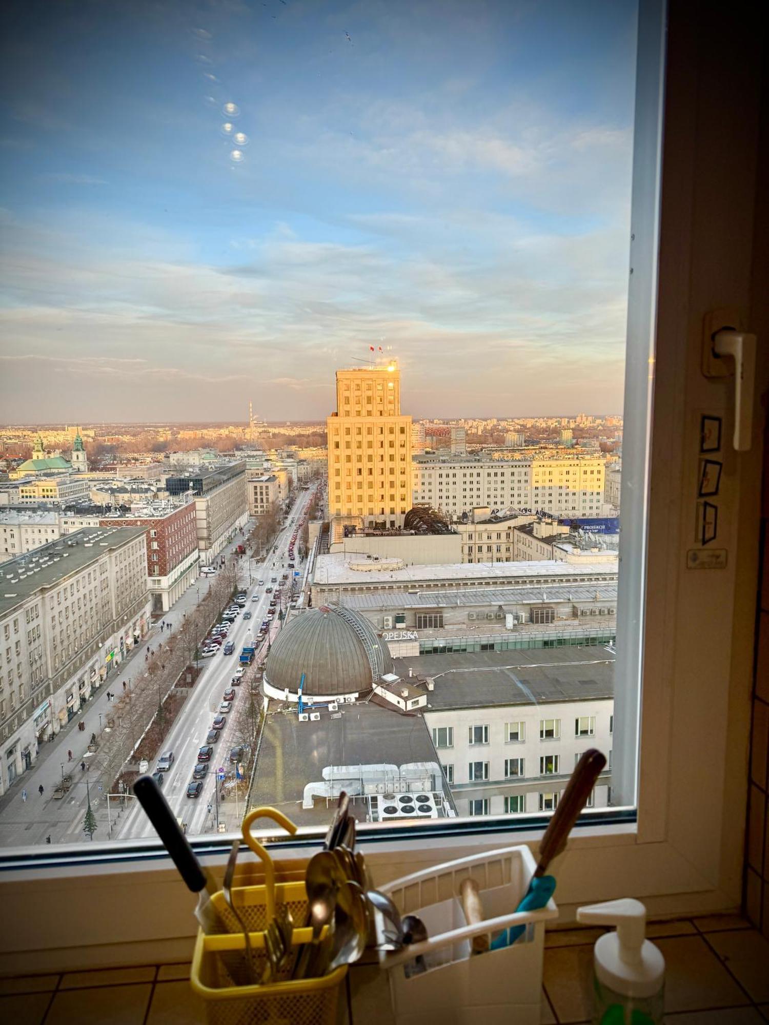 Super Apartment Yellow 2X Metro Fast Wifi 1 Gbs Netflix Panorama Miasta Warschau Exterior foto